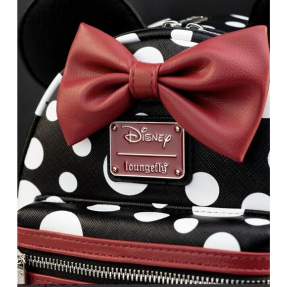Loungefly Disney Minnie Mouse White & Black Polka Dot Faux Leather Mini … main image 10